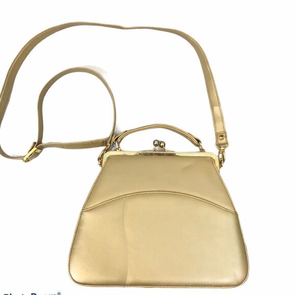 Handbags - Vintage Gold Clasp Closure Handbag Crossbody Bag